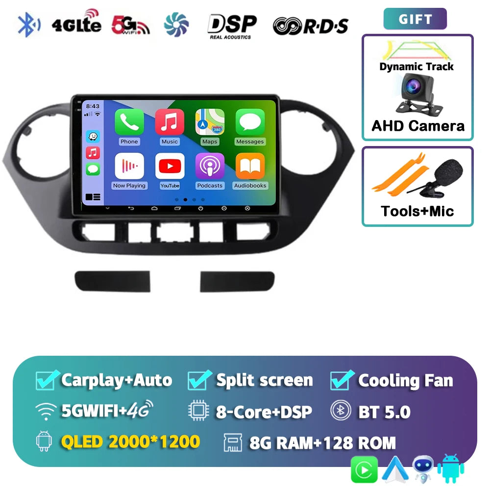 Android 15 Car Radio — Compatible with Hyundai i10 | 2K QLED | AI Voice