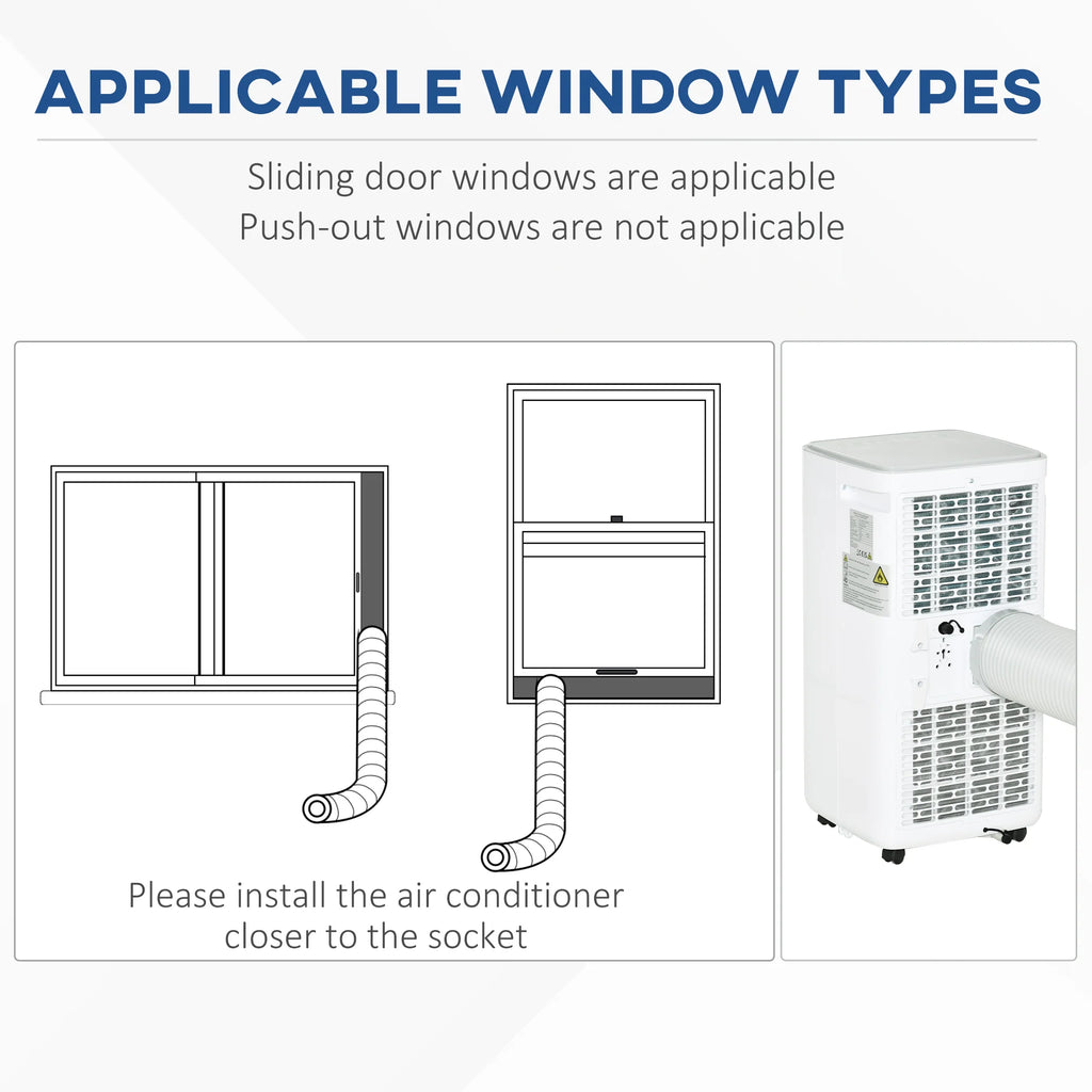 HOMCOM 7000 BTU Mobile Air Conditioner Indoor Portable AC Unit, White