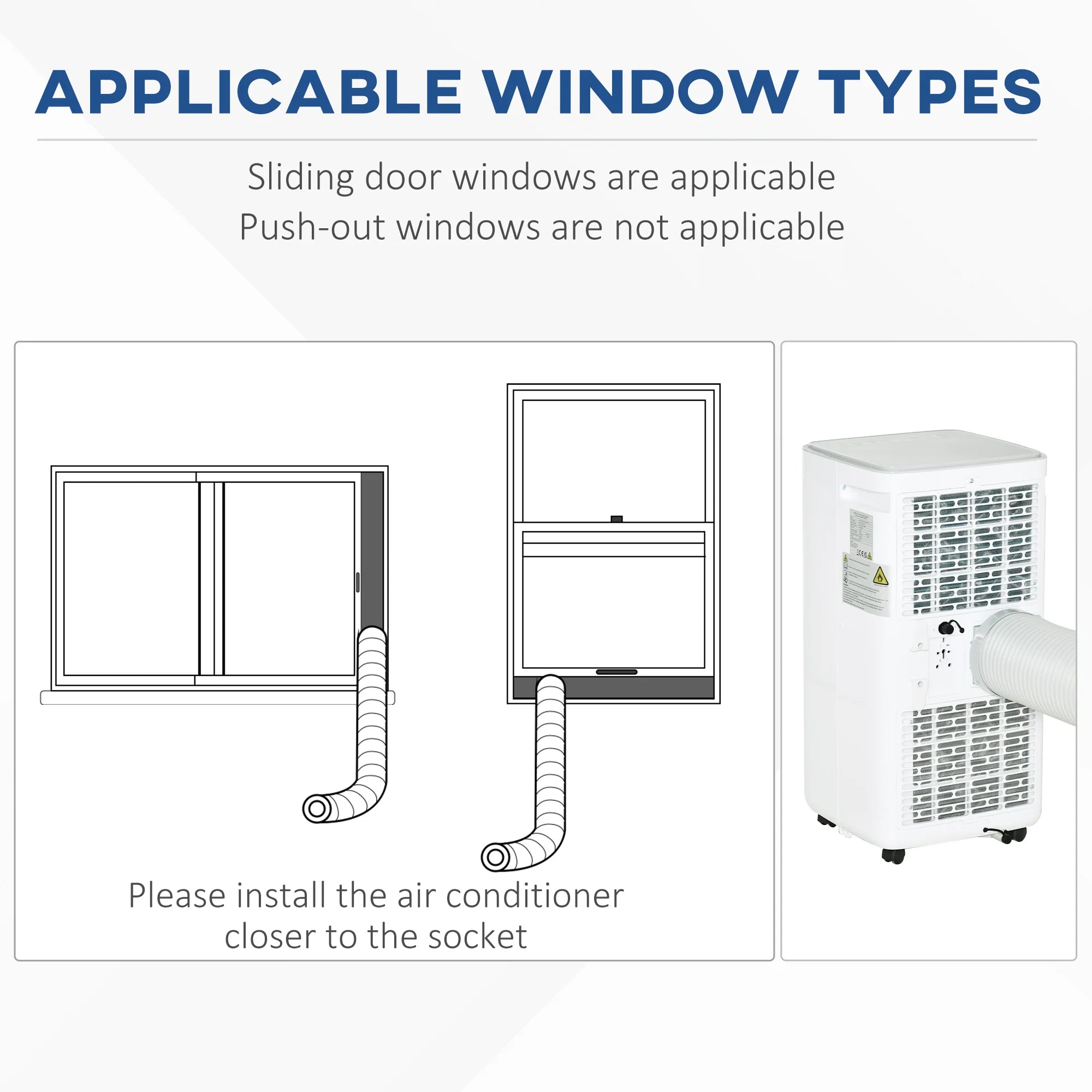 HOMCOM 7000 BTU Mobile Air Conditioner Indoor Portable AC Unit, White