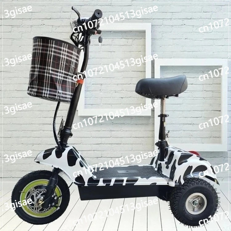 Adult Folding Battery Powered Small Three Wheeled Electric Tricycle, Textile Factory Mini Electric Tricycle
