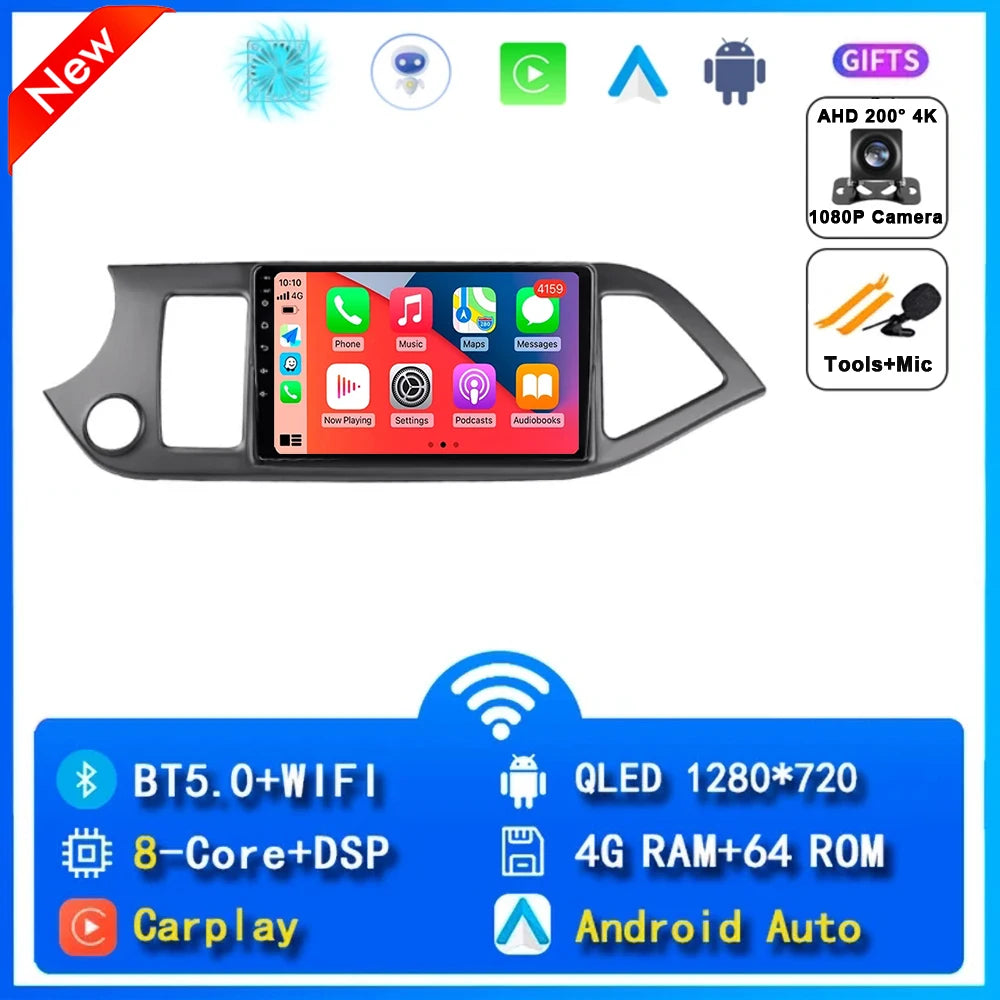 Kia Picanto Android 15 — WiFi, CarPlay, 4G