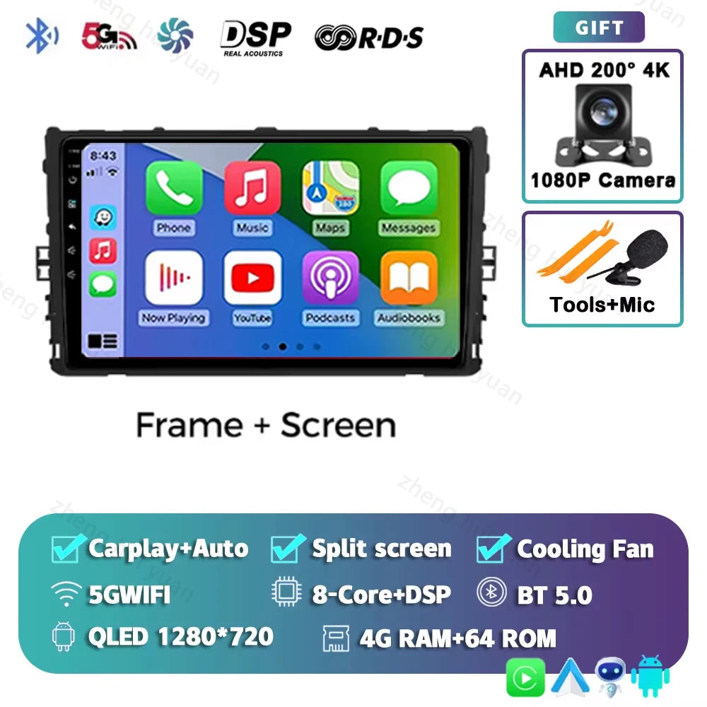Android 15 Car Radio — Compatible with VW Polo/Jetta | 2K QLED