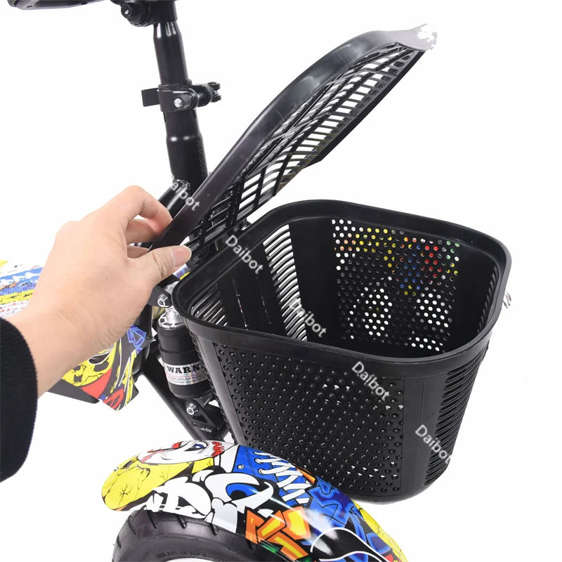 500W Electric Scooter For Elderly Small Foldable With Colorful Pedals/Basket/Handle Foldable Electric Tricycle 3 Wheels Adult