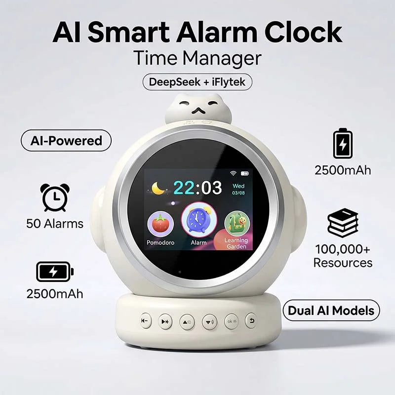 Smart AI Alarm Clock for Kids Ok to Wake Children with Sleep Training and Sound Talking Robot Toy Birthday Gift for Boy Girls