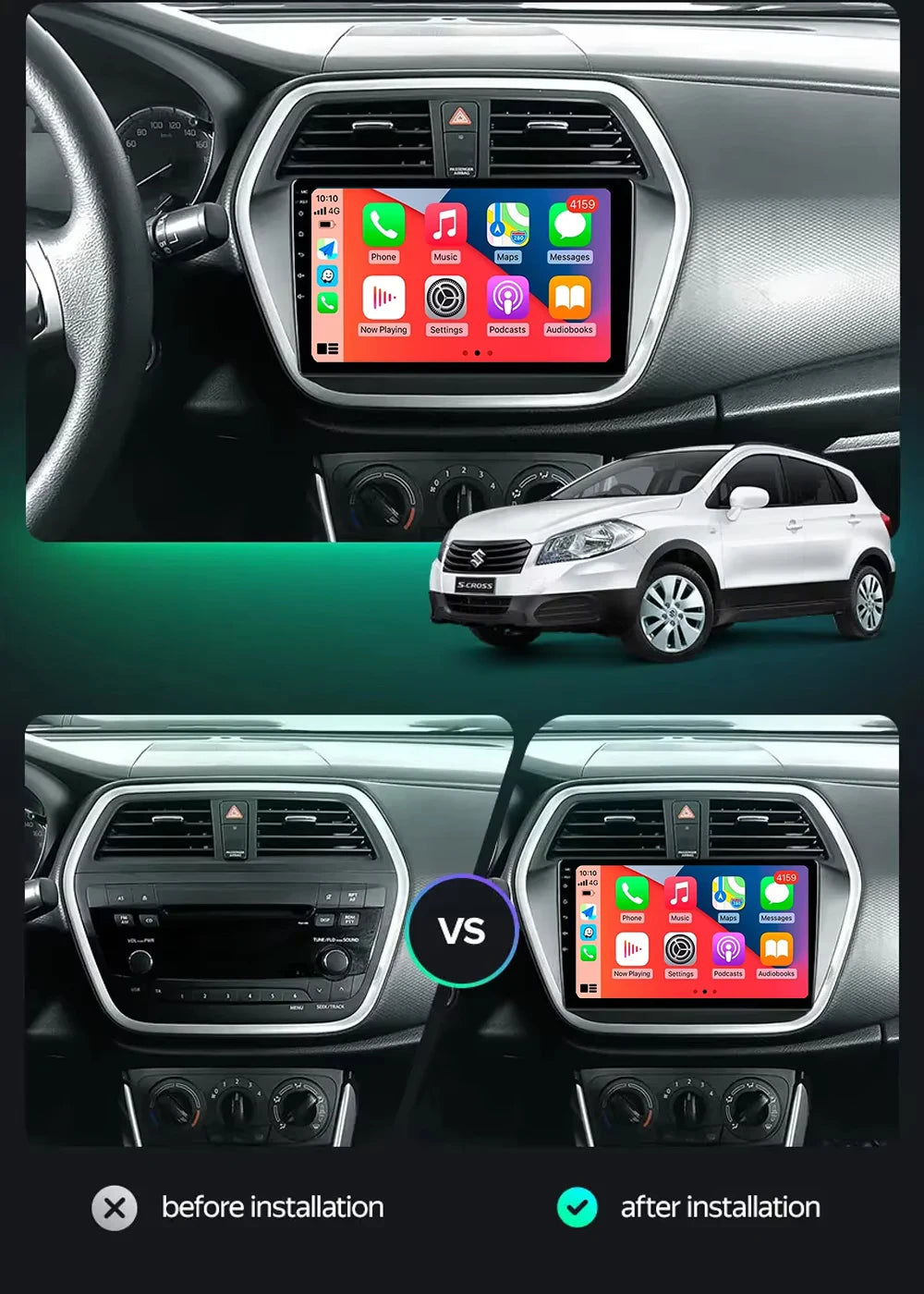 Suzuki SX4 Android 15 — Wireless CarPlay, 4G GPS