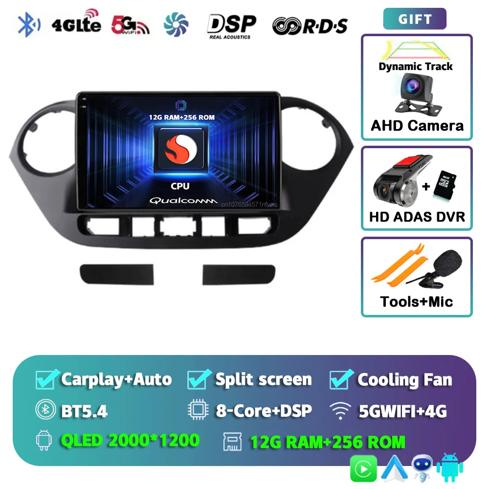 Android 15 Car Radio — Compatible with Hyundai i10 | 2K QLED | AI Voice