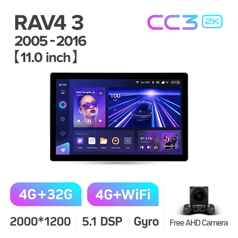 TEYES CC3 RAV4 — 2K GPS, Android 10, Multimedia