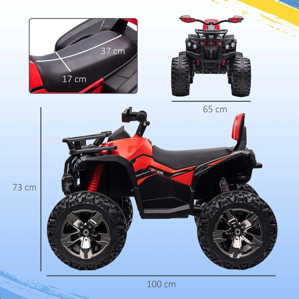 HOMCOM 12V Quad Bike ATV with LED Lights, Music, for Kids