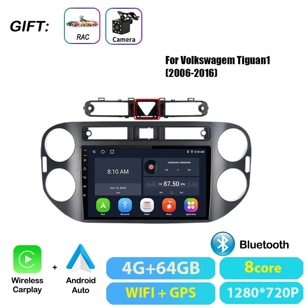 VW Tiguan Android 17 — 4G DSP, CarPlay