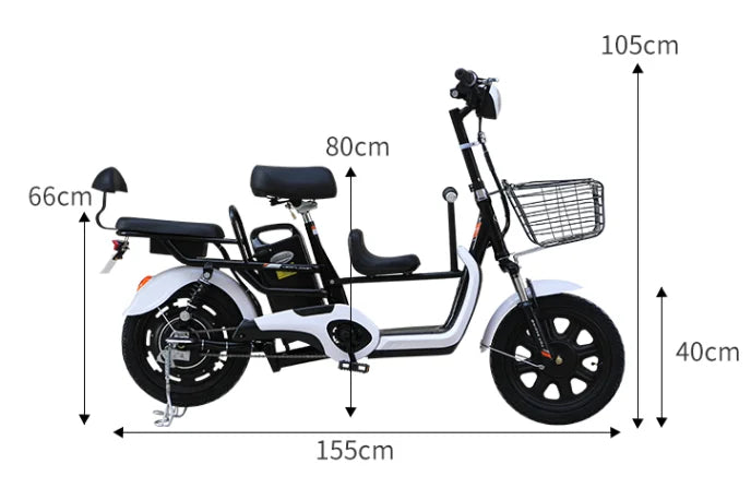Parent-child electric bike in stock best selling 14inch three seats ebike for cheap and good quality fat bike