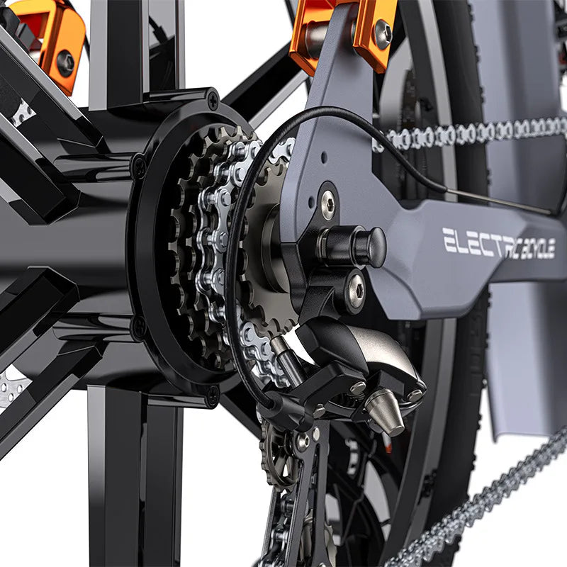 Electric Bicycle 26Inch 1000W 48V 29.2AH Folding Lithium Battery Bike Full Shock Absorber 26X4.0 Snow Tire E-bike