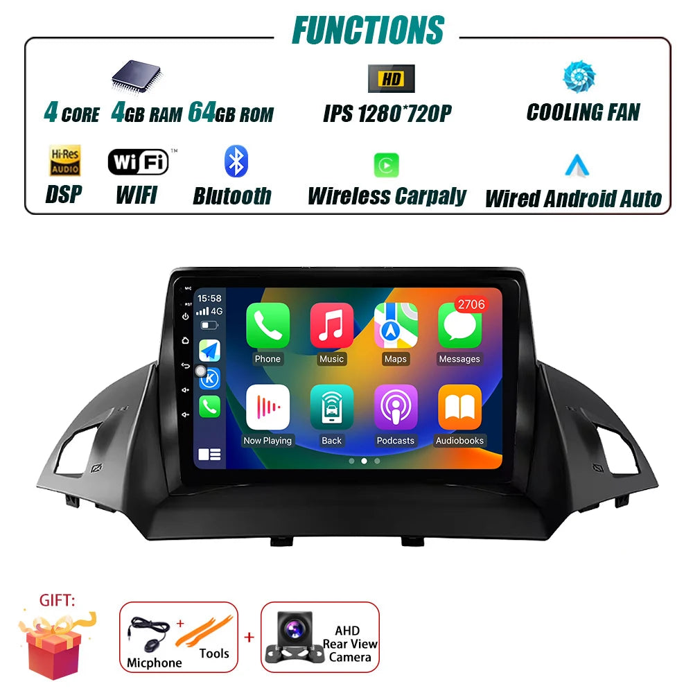 Ford C-MAX/Kuga — Android 16, GPS, CarPlay