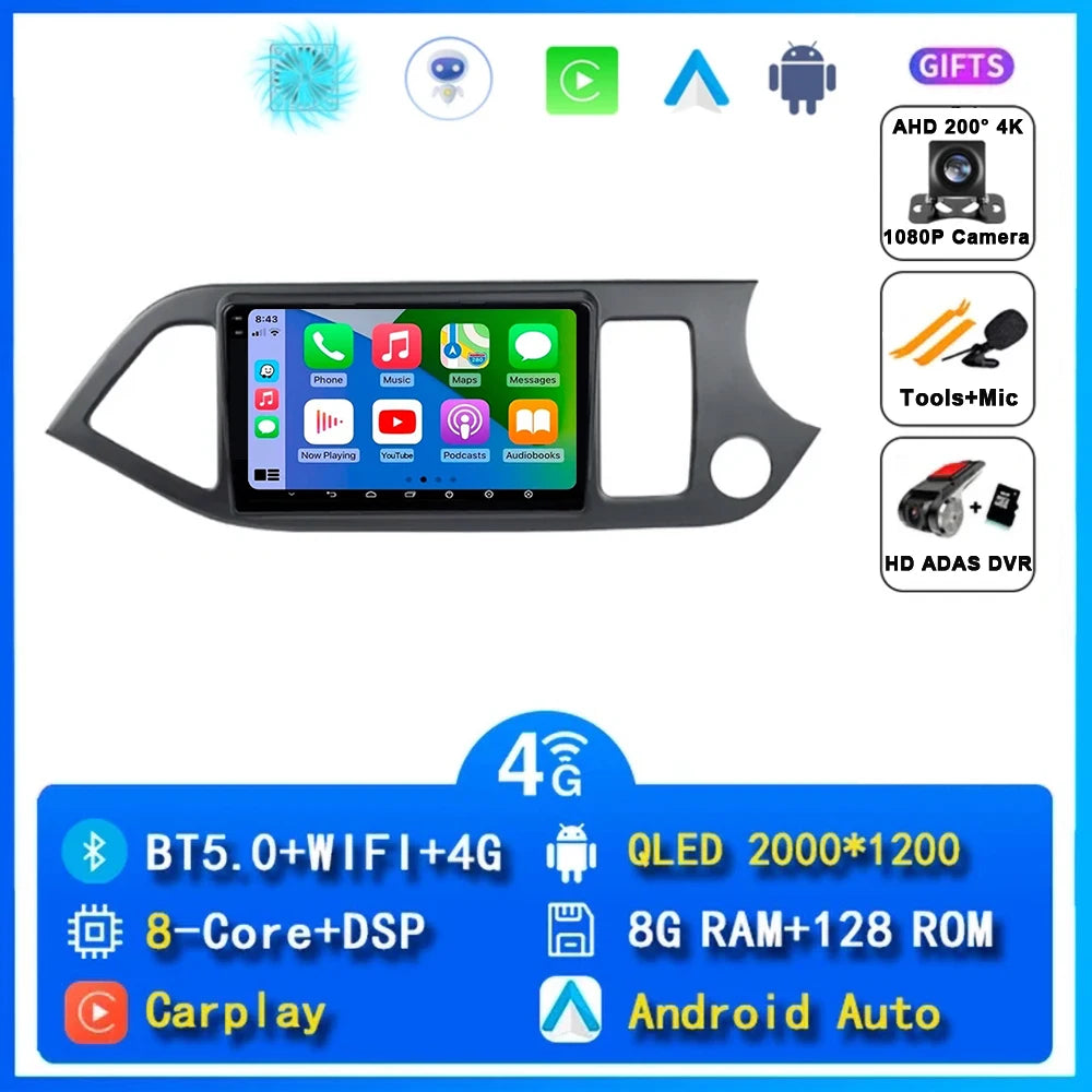 Kia Picanto Android 15 — WiFi, CarPlay, 4G