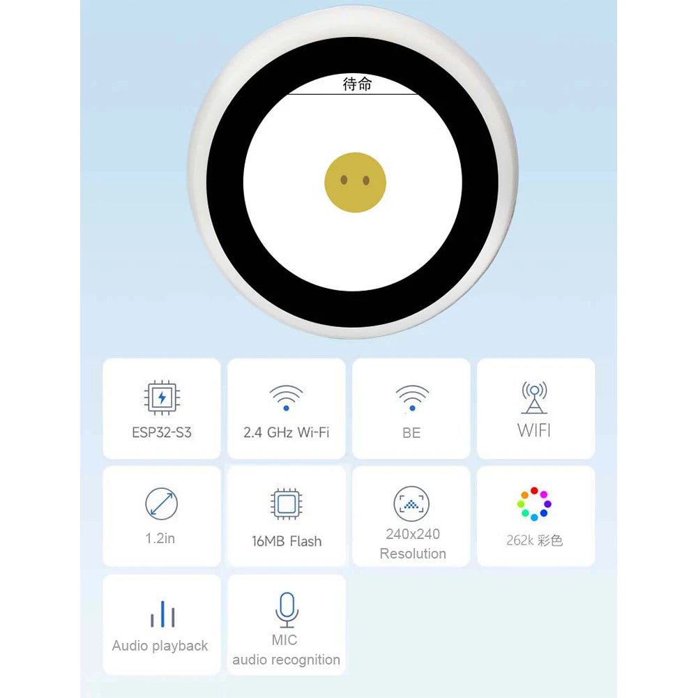 AI Voice Chat Robot No Touch Screen LCD Display Mini Robot Tabletop Ornaments Smart Assistant Robot for Home Decor(No Battery)