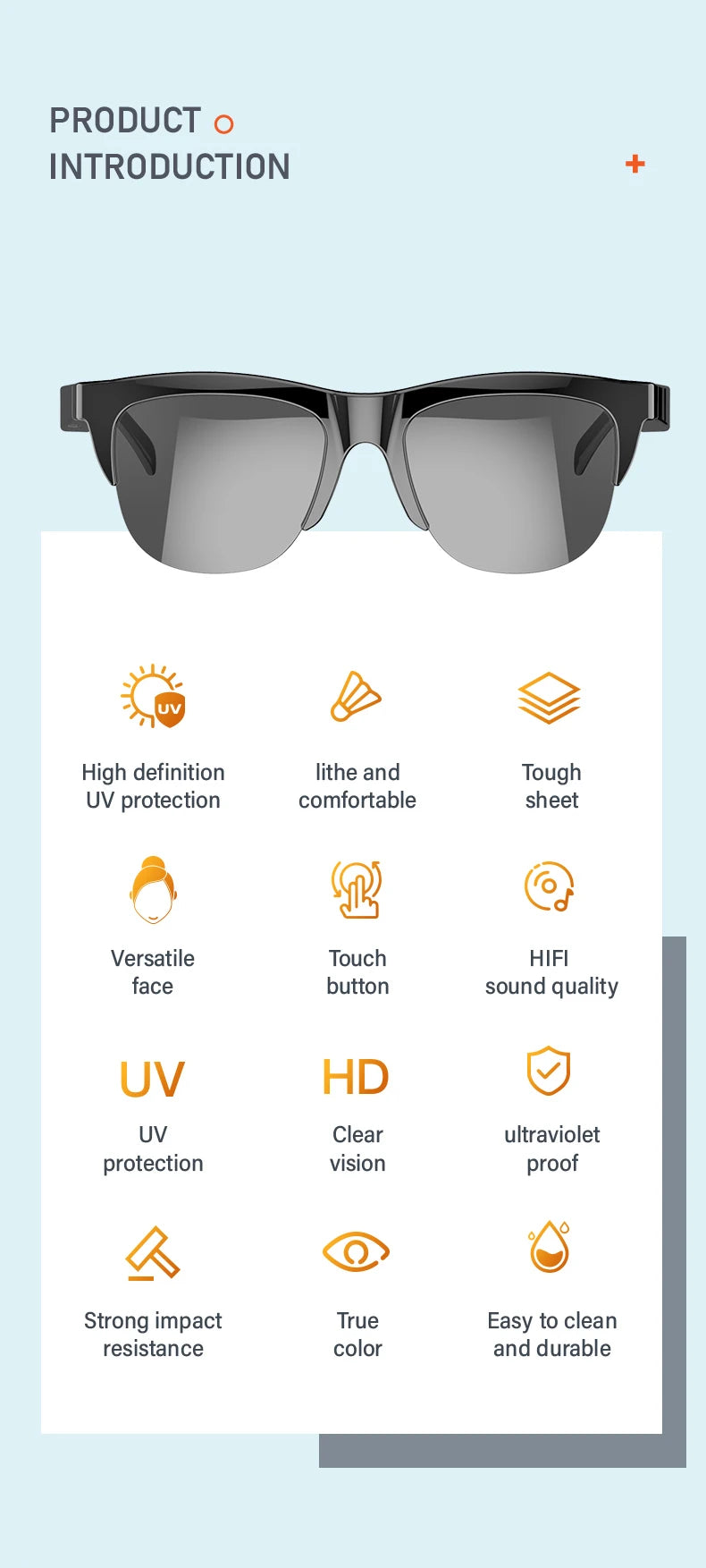 Smart Bluetooth Sunglasses — HiFi Audio, UV Protection