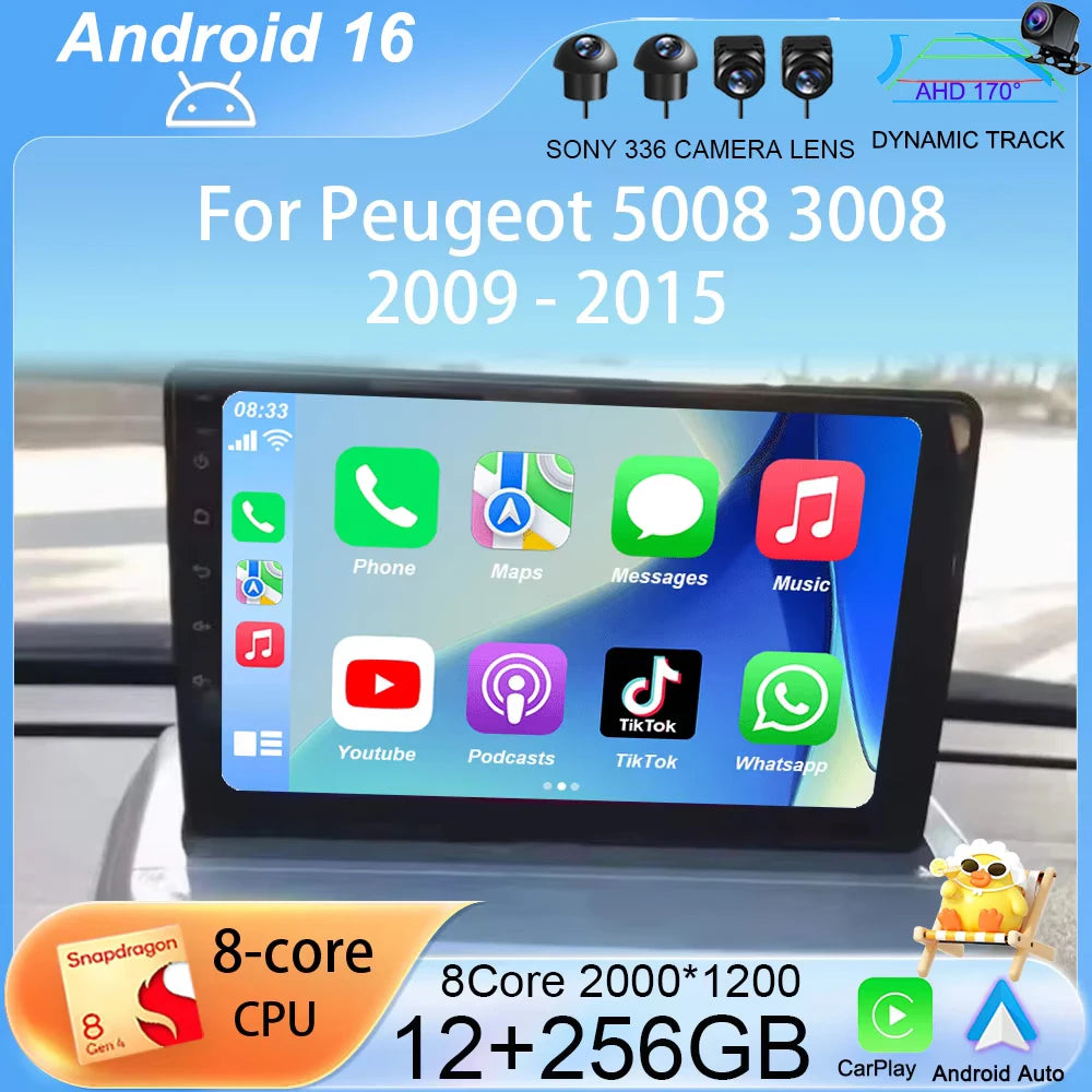 Peugeot 3008 Android 16 — CarPlay, GPS, Multimedia