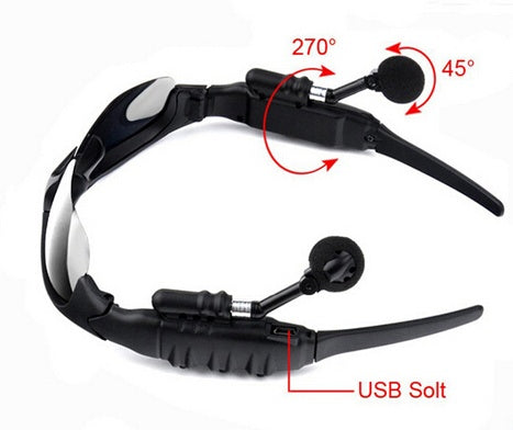 Lunettes de soleil de sport Bluetooth — Casque stéréo sans fil, monture ovale, 3 options de lentilles