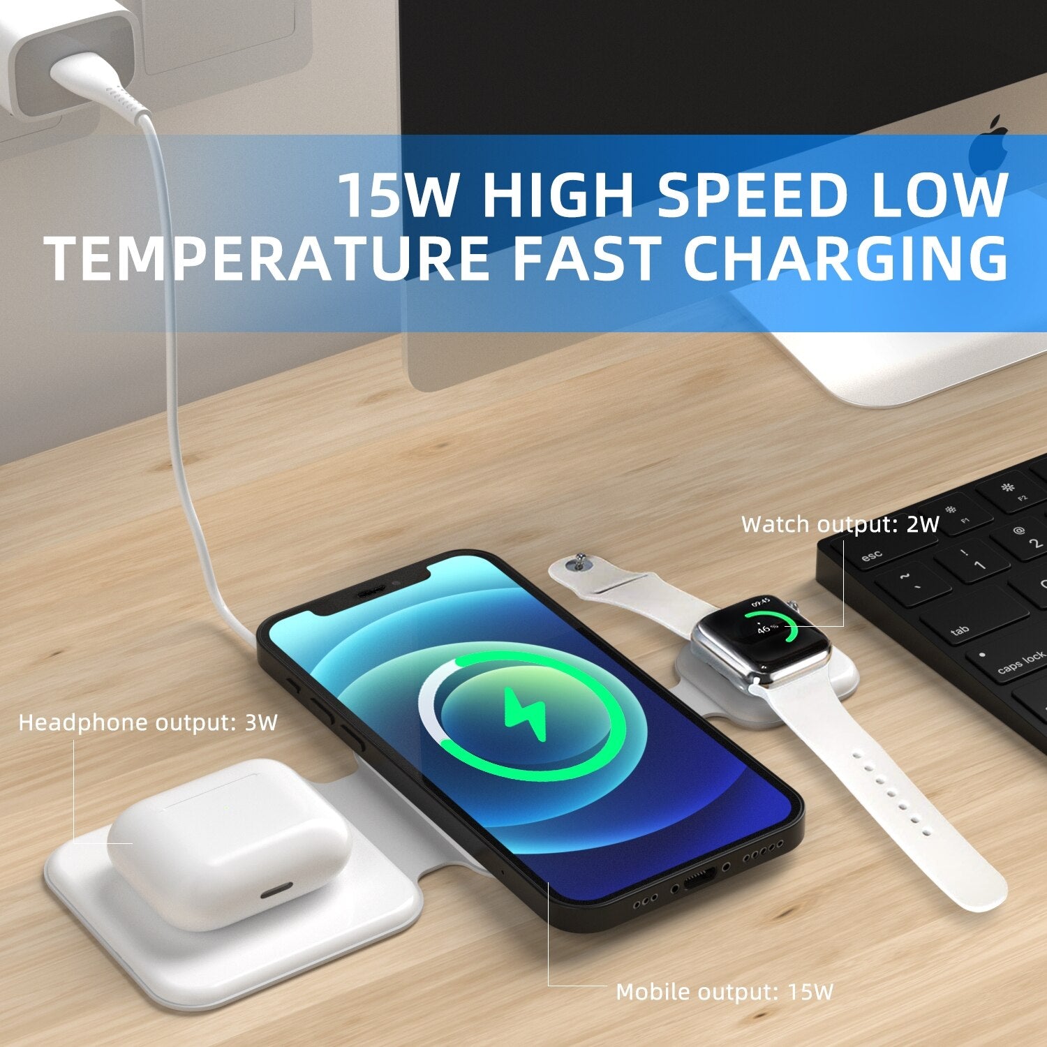 3-in-1 Magnetic Charger — Foldable, Multi-Device