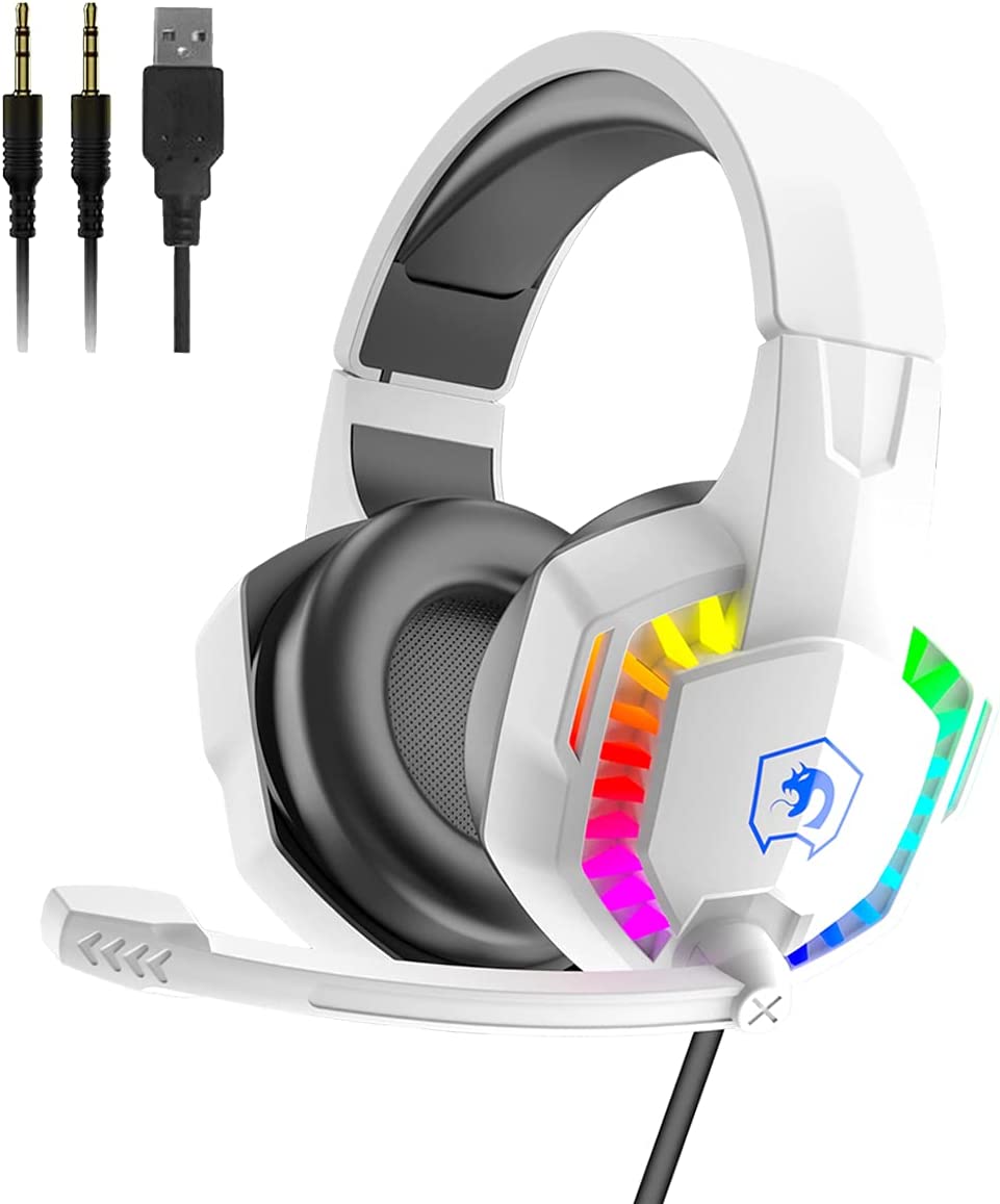 RGB Gaming-Headset mit Geräuschunterdrückendem Mikrofon – PS4, Xbox, PC, Switch