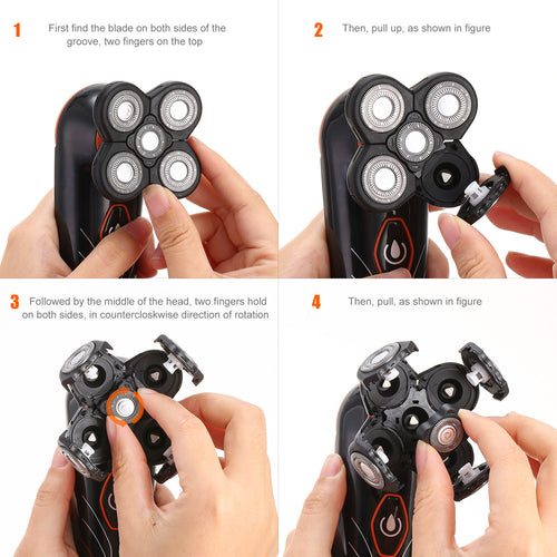 4D Electric Shaver — IPX7, 5 Floating Heads