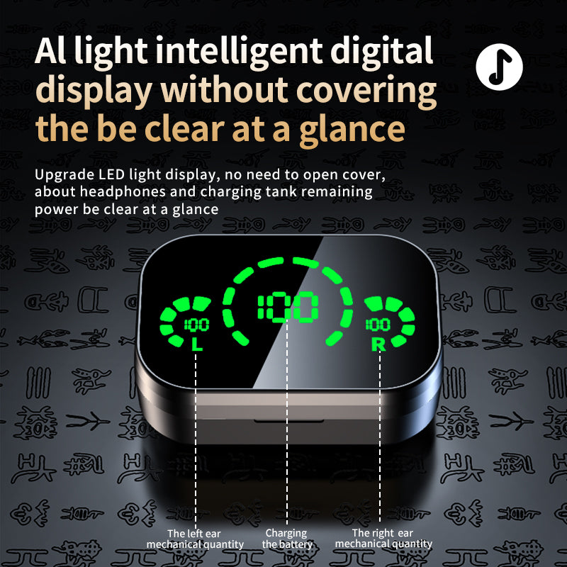 YD03 Earbuds — Bluetooth 5.3, LED Display