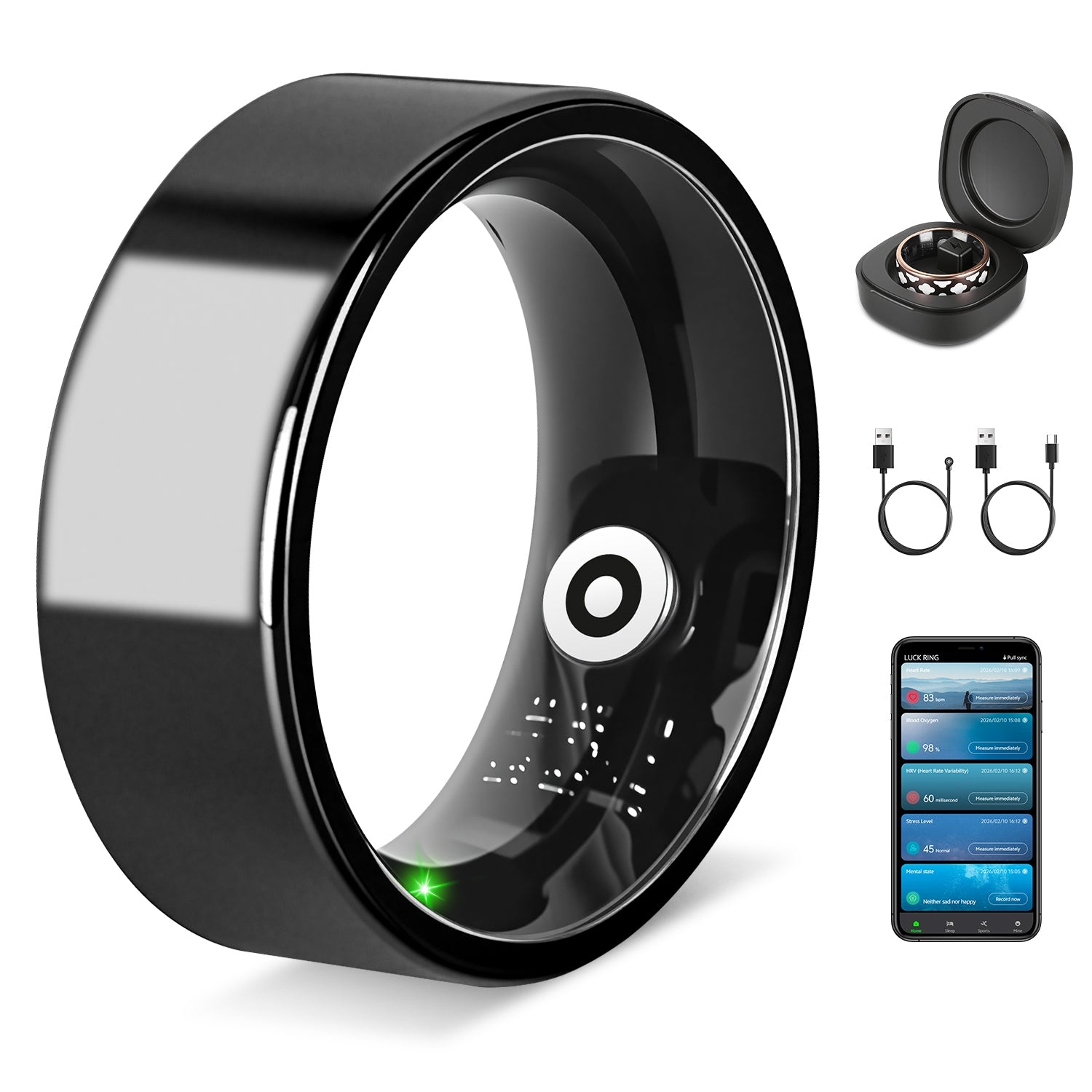 Smart Ring — Heart Rate, Blood Oxygen, Sleep