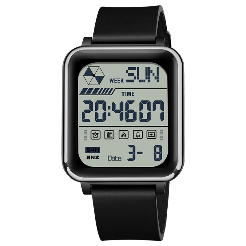 Montre sport carrée multifonctionnelle étanche et créative