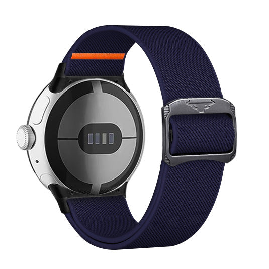 Bracelet de montre en nylon, extensible, tressé, avec boucle à tête de bétail