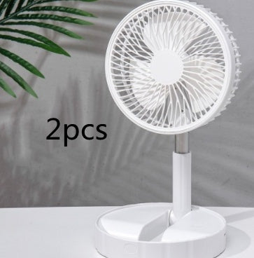 Ventilateur Télescopique Pliable Portable — Batterie Externe 7200 mAh, 4 Vitesses, Pliable, USB-C, 5 à 24h d'autonomie