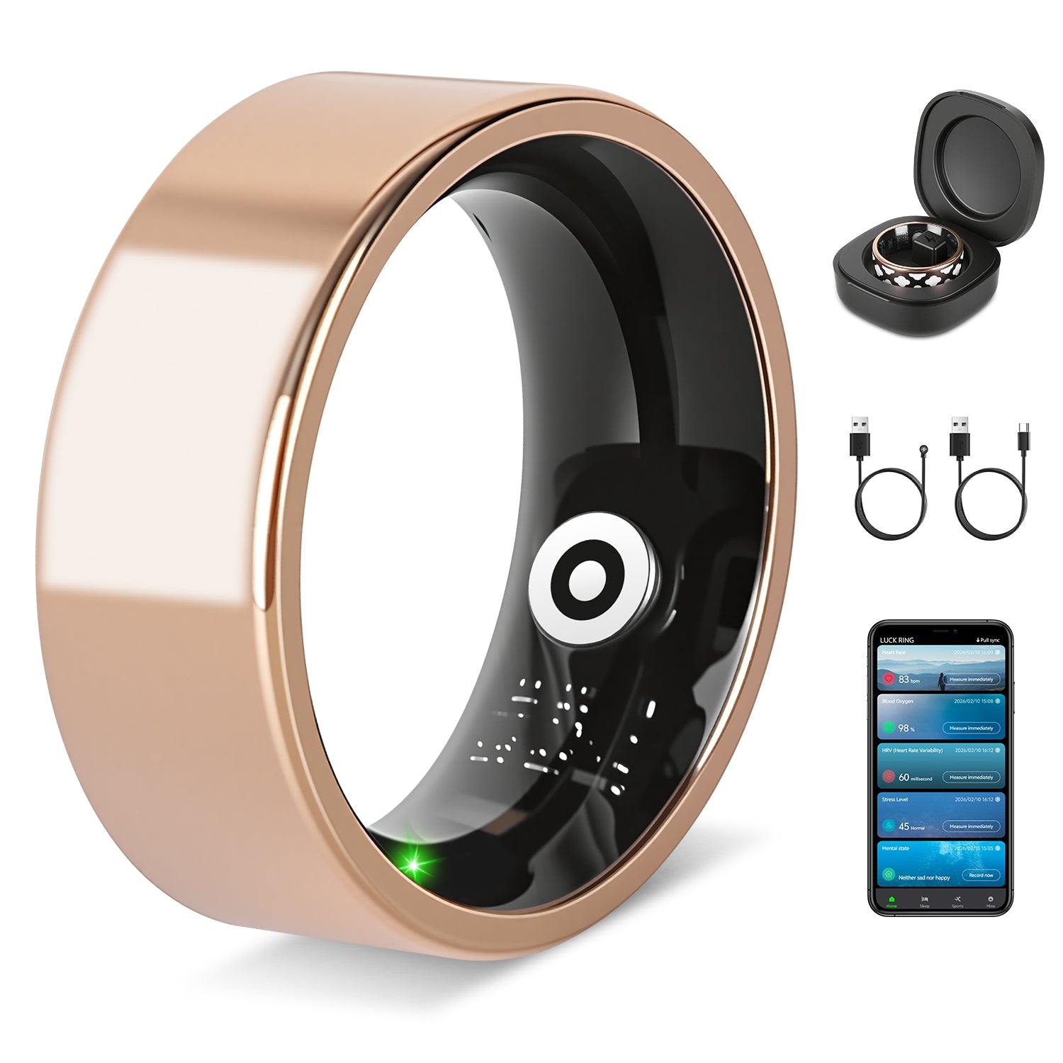 Smart Ring — Heart Rate, Blood Oxygen, Sleep
