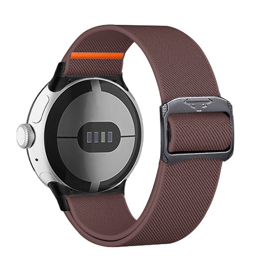 Bracelet de montre en nylon, extensible, tressé, avec boucle à tête de bétail