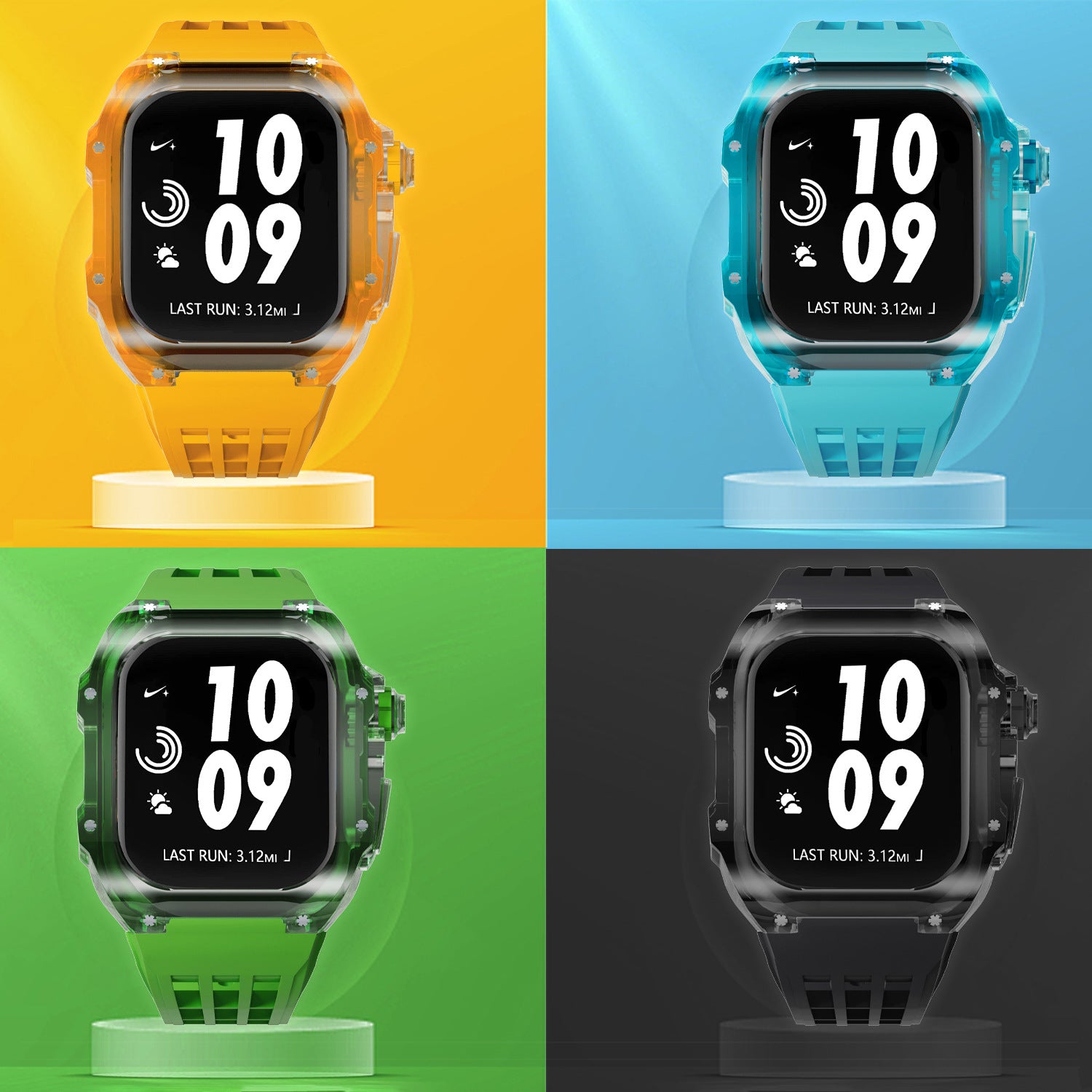 Crystal Watch Case — Fluorine Rubber Strap