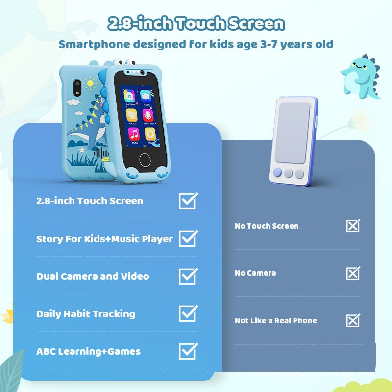 Mini Bär Kinderkamera & Spiele-Telefon – Touchscreen, Fotosticker, Video, 512 MB
