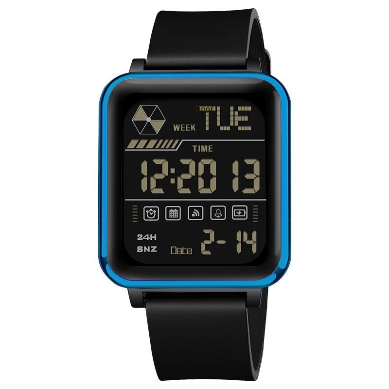 Montre sport carrée multifonctionnelle étanche et créative