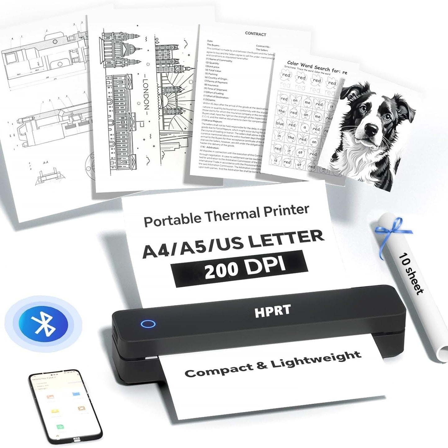 MT610 Thermal Printer — Bluetooth, Inkless A4