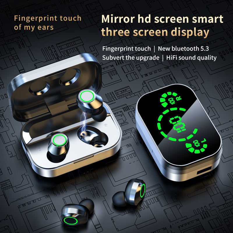 YD03 Earbuds — Bluetooth 5.3, LED Display