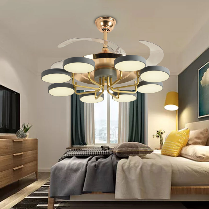 Moderner nordischer Deckenventilator mit LED-Licht – 72W, 42 Zoll, 8 Flügel, Fernbedienung, 3-Farben-Dimmung