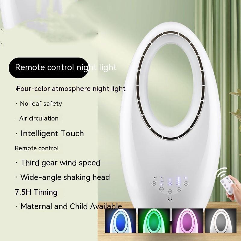 Ventilateur électrique vertical silencieux pour la maison – 3 vitesses, tactile et télécommandé, avec éclairage d'ambiance et options de commande vocale