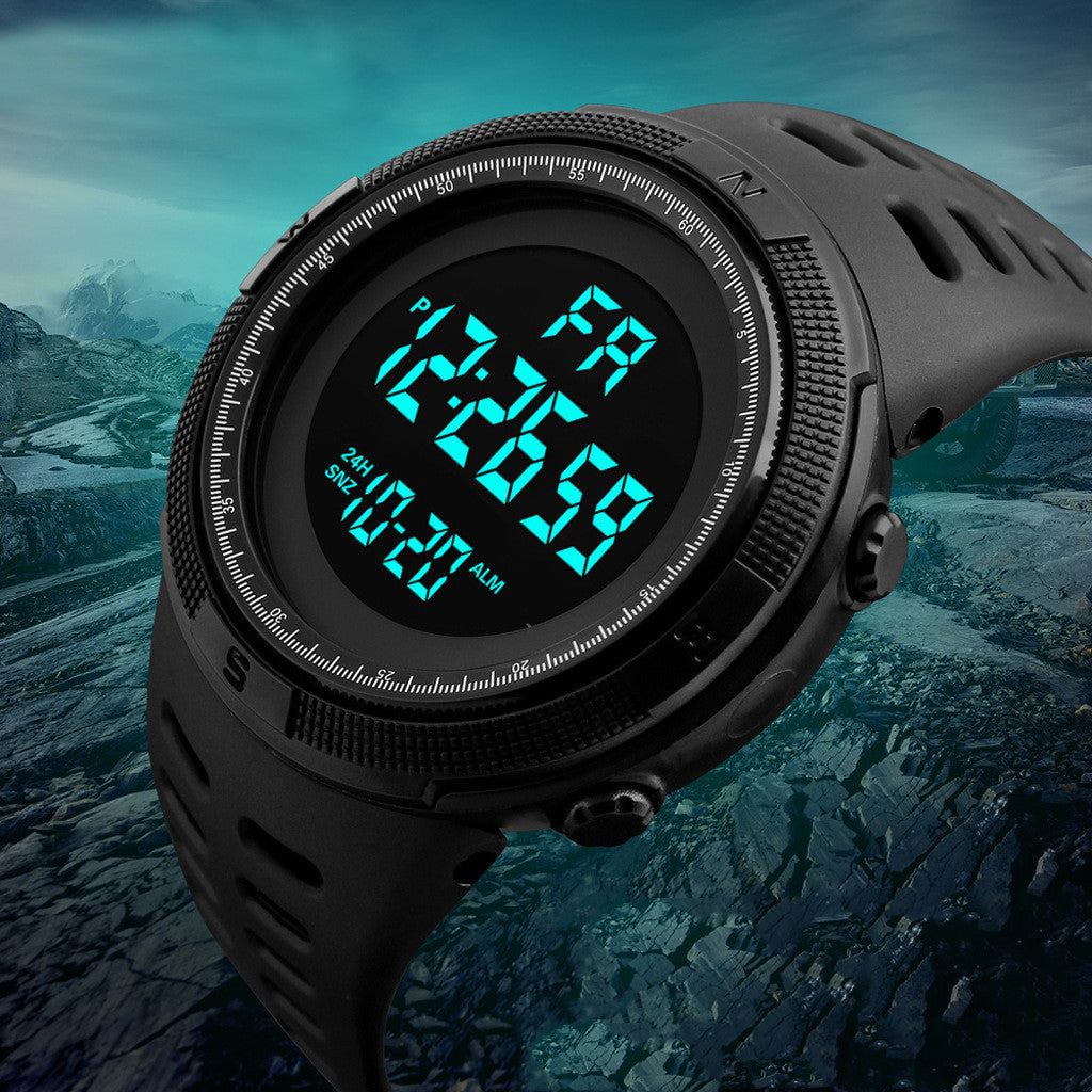 Montre électronique à grand cadran, lumineuse, style sportif et dominant