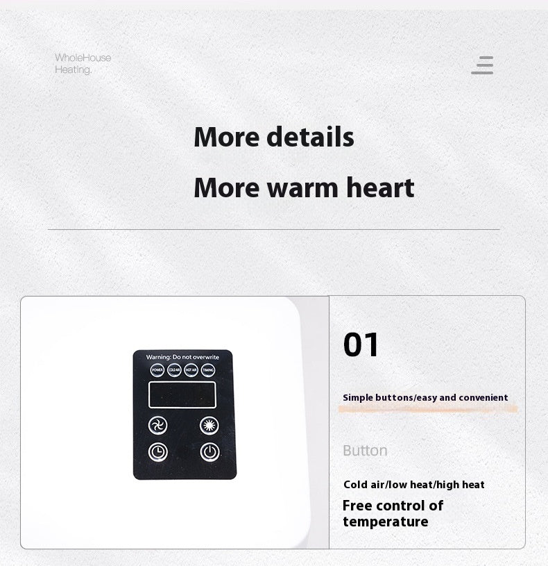 Wandmontierter Badheizer – Warme und kalte Luft, digitale Temperaturregelung, 220 V