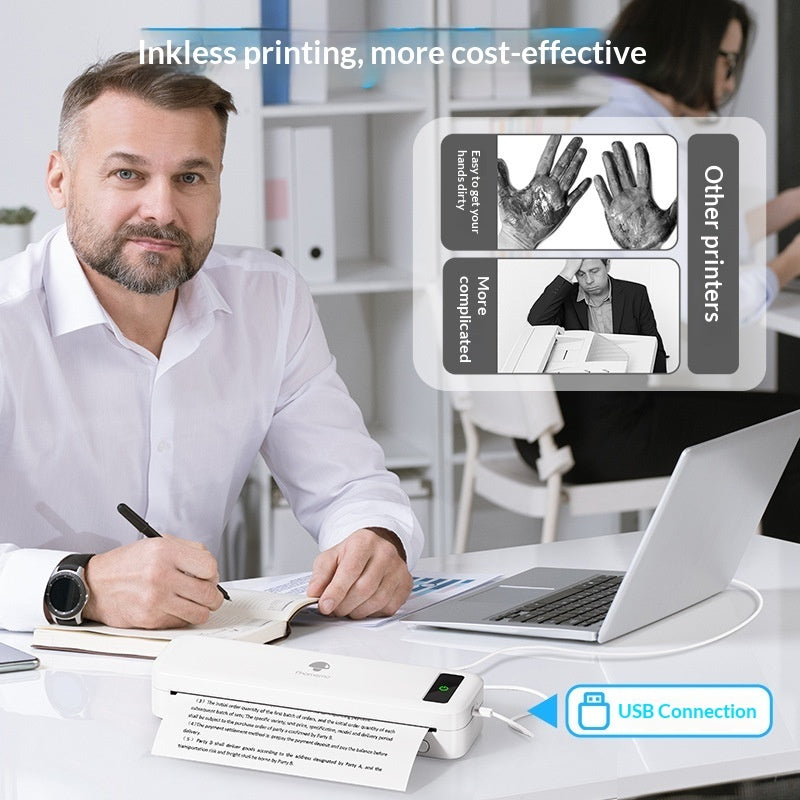 M835 Tragbarer A4 Thermodrucker – Bluetooth, USB-C, Tintenlos