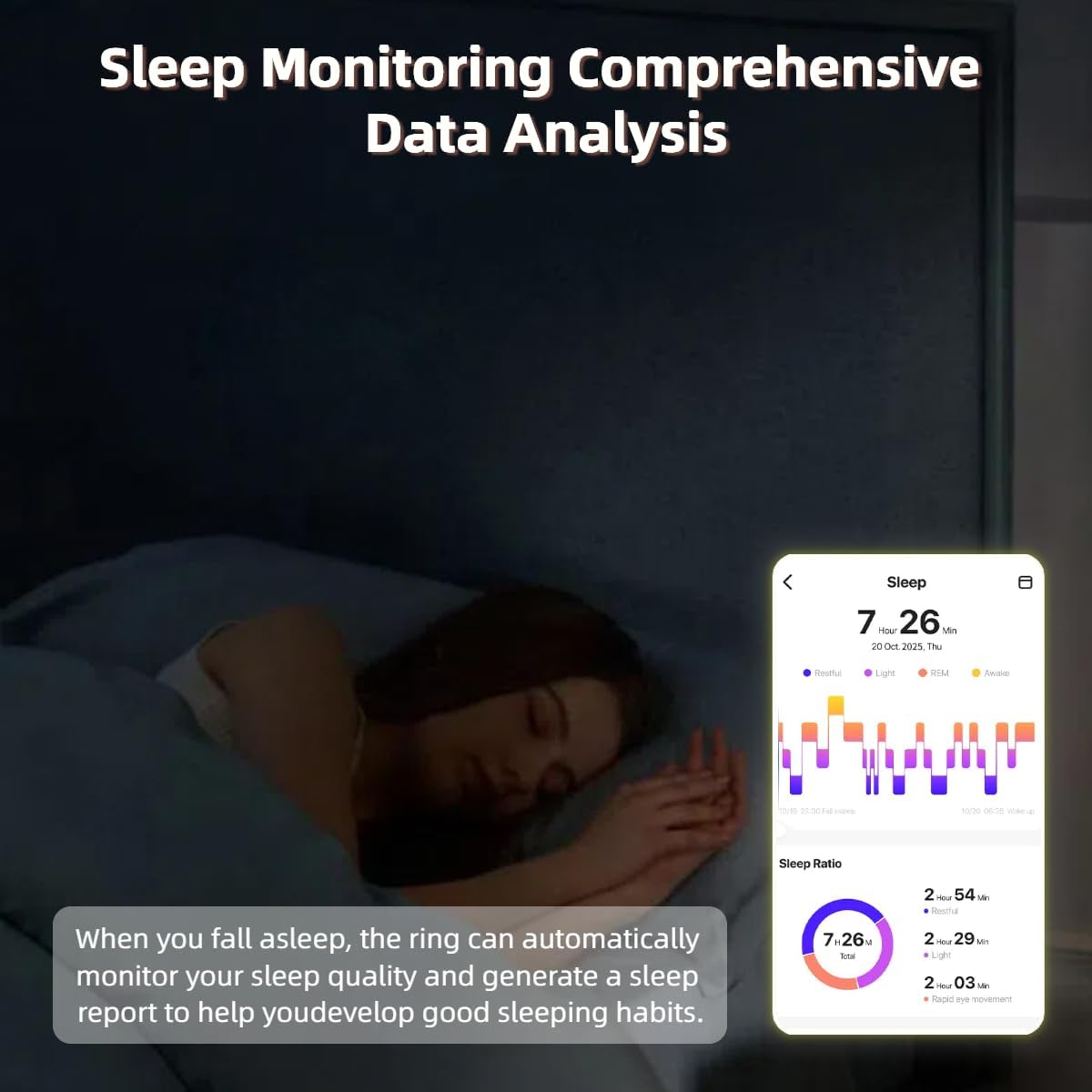 Smart Ring For Women - Heart Rate, Blood Oxygen & Sleep Tracker, Rose Gold, IP68