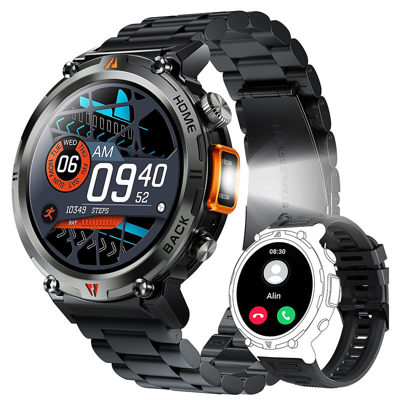 Montre connectée Bluetooth 145 écrans avec lampe de poche LED