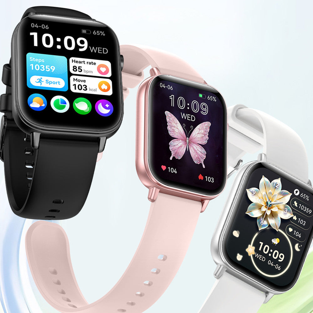 Smartwatch Handy Schrittzähler Herzfrequenzüberwachung Bluetooth-Anrufe 169 Touch-Display Smart-Armband