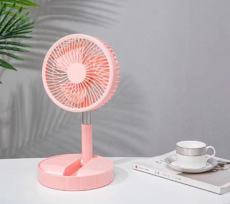 Ventilateur Télescopique Pliable Portable — Batterie Externe 7200 mAh, 4 Vitesses, Pliable, USB-C, 5 à 24h d'autonomie