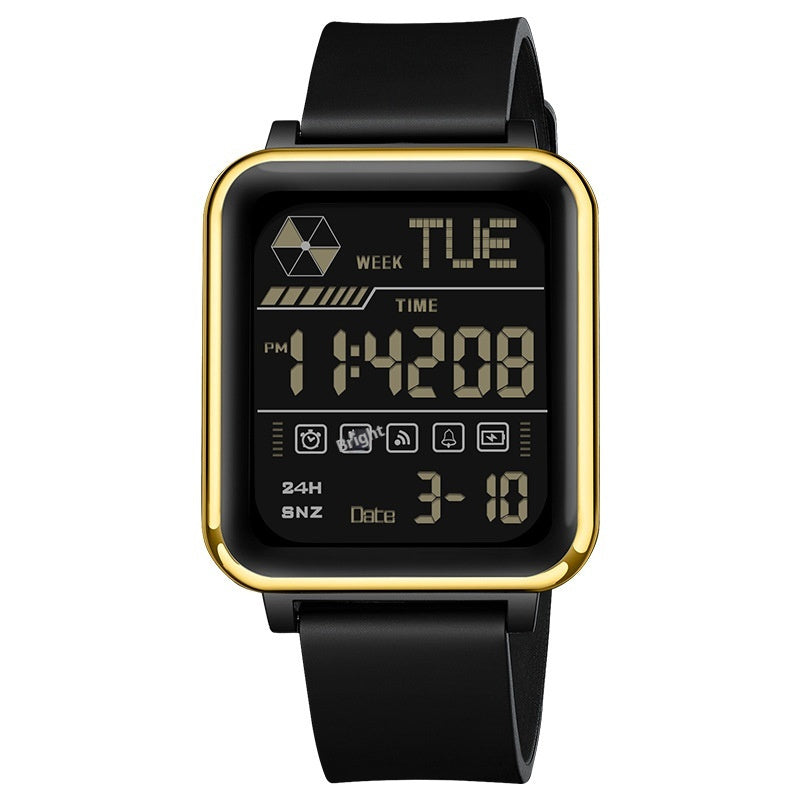 Montre sport carrée multifonctionnelle étanche et créative