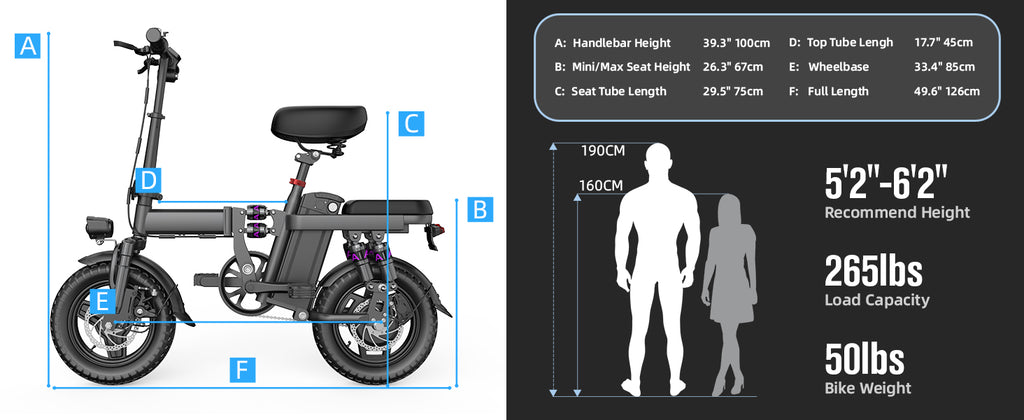 UPlee GE5 Adult E-bike 250W Men's/Women's folding ebike 48V 15AH battery City ebike Electric Bike