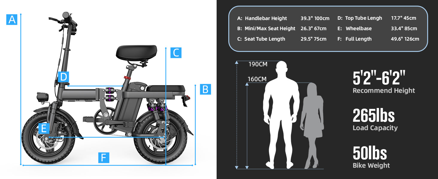 UPlee GE5 Adult E-bike 250W Men's/Women's folding ebike 48V 15AH battery City ebike Electric Bike